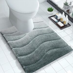 Luxury Microfiber Extra Thick & Soft Bath Mat Rug Blue Wave 24X24